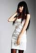 Biała sukienka bez ramiączek S824 - Japan Style