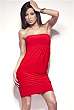 Czerwona sukienka bez ramiączek Saly OS0036Cze - OnaStyl