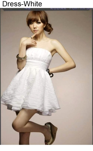 Biała sukienka bez ramiączek S1370 - Japan Style