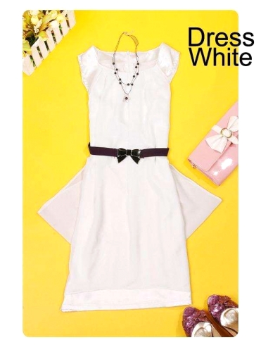 Biała sukienka damska S1781 - Japan Style