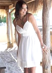 Biała sukienka szyfonowa - bon prix