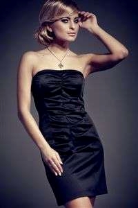 Czarna sukienka bez ramiączek Luiziana Mod. Nr 50 - Figl