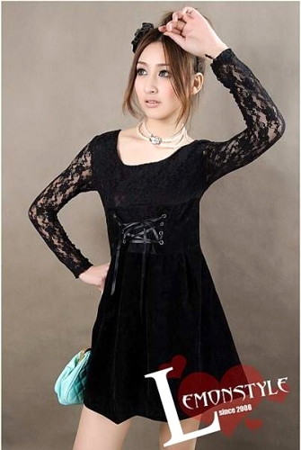 Czarna sukienka wieczorowa S1309 - Japan Style