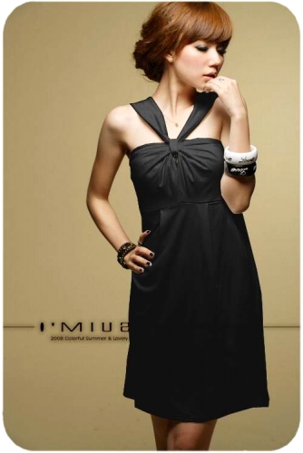 Czarna sukienka wieczorowa S381 - Japan Style