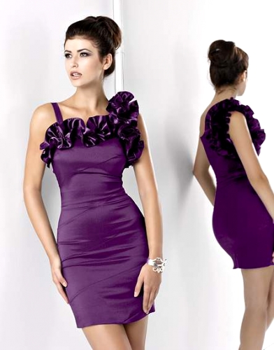 Elegancka asymetryczna sukienka mini Kartes 581 - 1