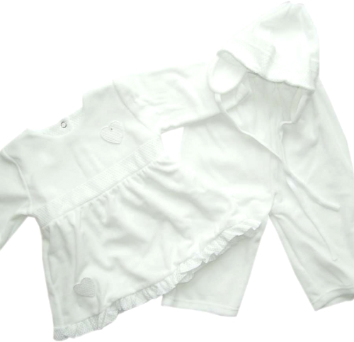 Komplet do chrztu: sukienka dziecięca i spodnie
