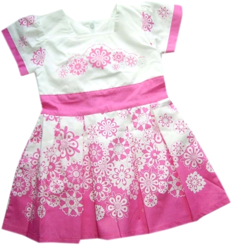 Różowa sukienka dziecięca z rękawkiem - Majka