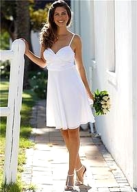 Sukienka biała, z cienkimi ramiączkami - bon prix